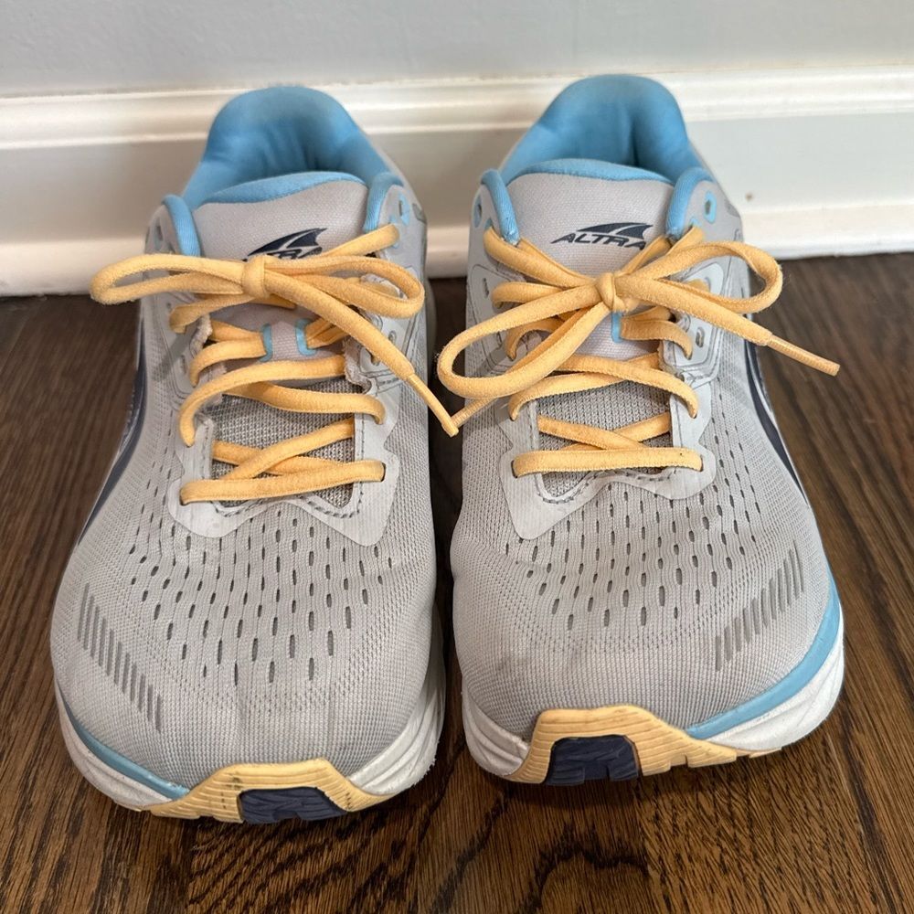 Altra Light Gray and Sky Blue Via Olympus Running Shoes